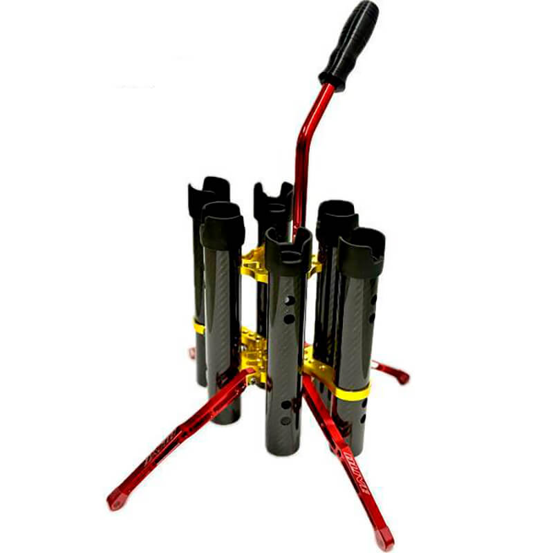 Стойка для удилищ Dlive Rod Stand Force Carbon 6 Rods Silicone Cap Version #Limited Color Red Gold