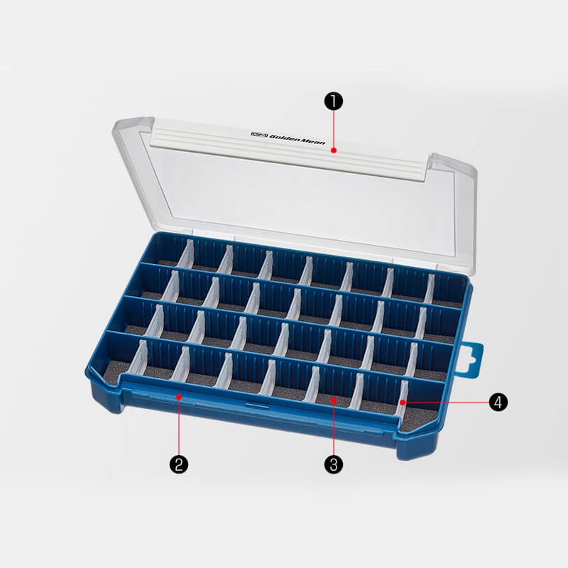 Коробка Golden Mean GM Multi-Sinker Case #Lid Clear/Bottom Navy